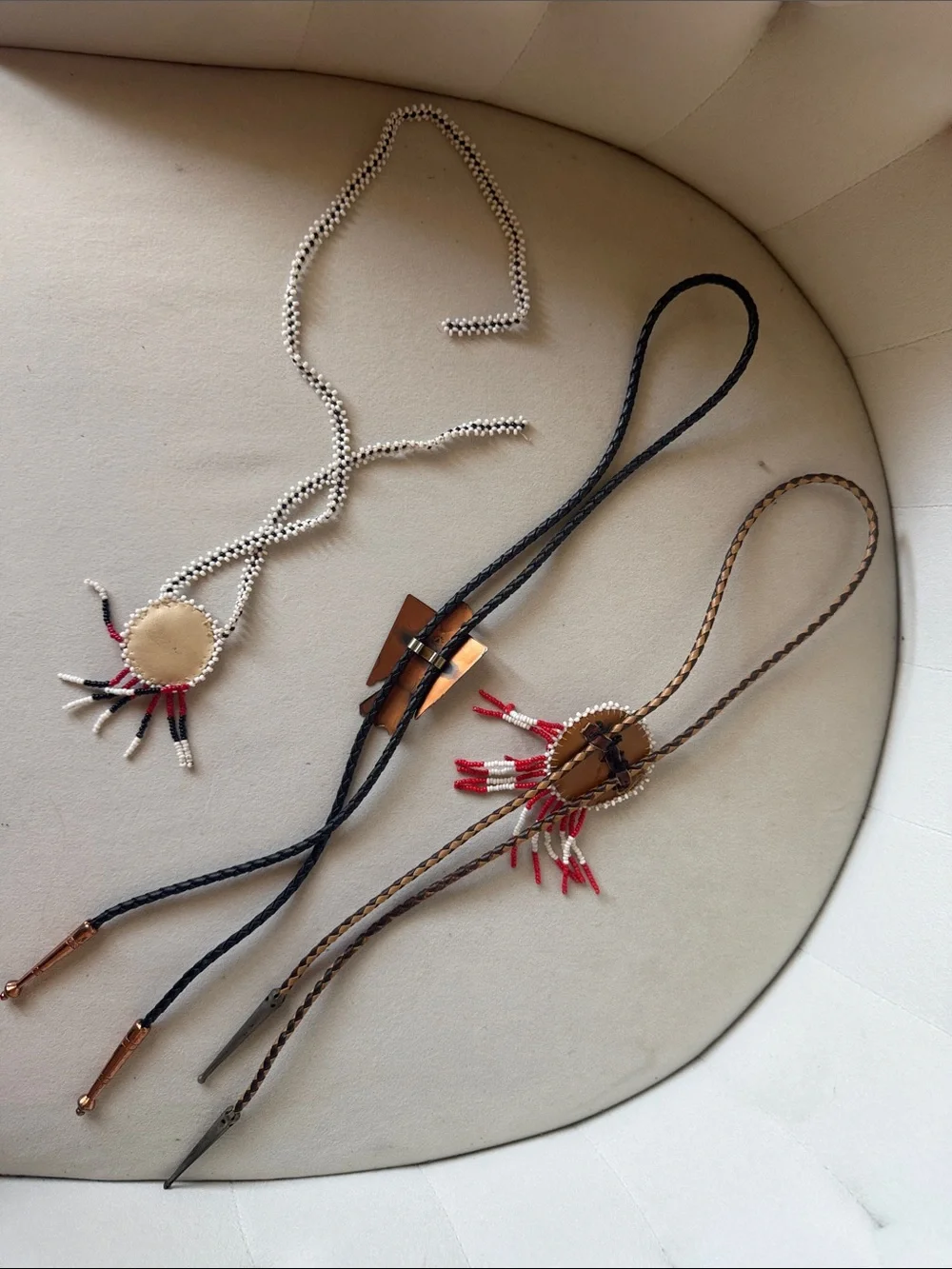 Beaded Pendant Necklace and 2 BOLO  Set in Multicolor